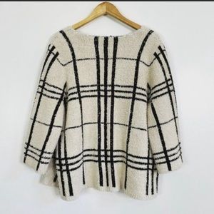 Chico’s Windowpane open front soft warm Teddy Cardigan chicos size 3.  L Xl